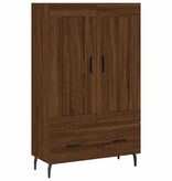 vidaXL Hoge kast 69,5x31x115 cm bewerkt hout bruineikenkleurig