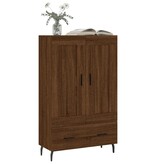 VidaXL Hoge kast 69,5x31x115 cm bewerkt hout bruineikenkleurig
