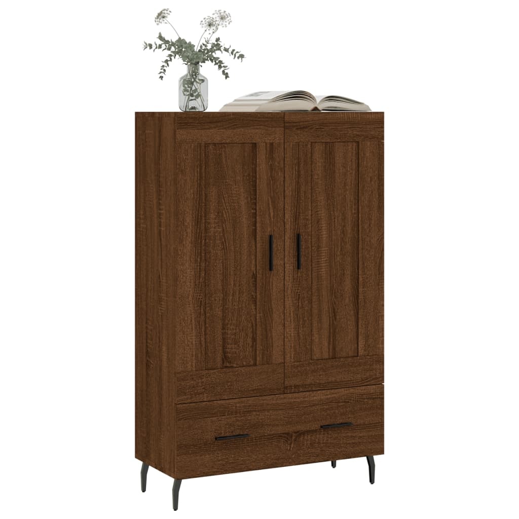 VidaXL Hoge kast 69,5x31x115 cm bewerkt hout bruineikenkleurig