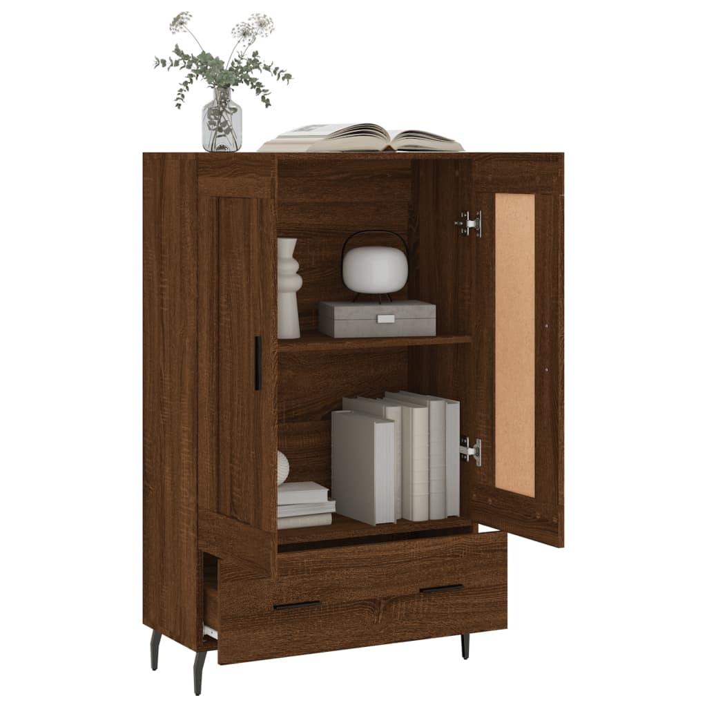 VidaXL Hoge kast 69,5x31x115 cm bewerkt hout bruineikenkleurig
