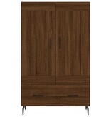 vidaXL Hoge kast 69,5x31x115 cm bewerkt hout bruineikenkleurig