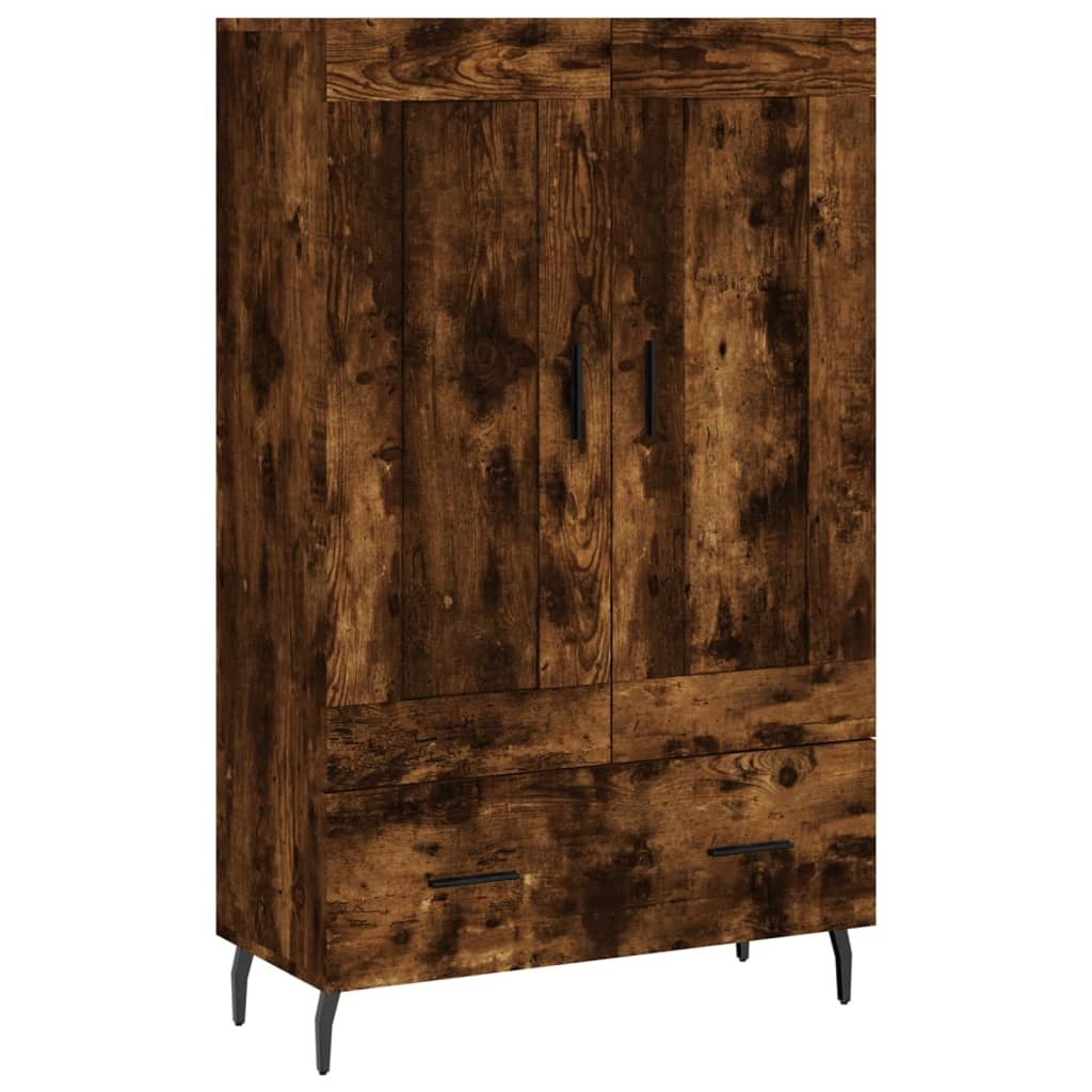 vidaXL Hoge kast 69,5x31x115 cm bewerkt hout gerookt eikenkleurig