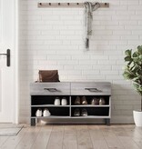 VidaXL Schoenenbank 102x35x55 cm bewerkt hout grijs sonoma eikenkleur