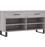 VidaXL Schoenenbank 102x35x55 cm bewerkt hout grijs sonoma eikenkleur