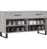 VidaXL Schoenenbank 102x35x55 cm bewerkt hout grijs sonoma eikenkleur