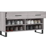 VidaXL Schoenenbank 102x35x55 cm bewerkt hout grijs sonoma eikenkleur