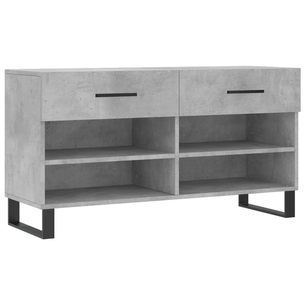 VidaXL Schoenenbank 102x35x55 cm bewerkt hout betongrijs