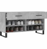 VidaXL Schoenenbank 102x35x55 cm bewerkt hout betongrijs