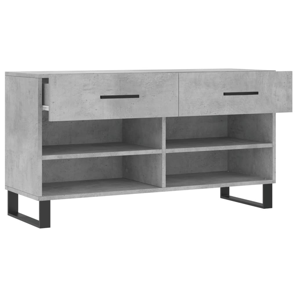 VidaXL Schoenenbank 102x35x55 cm bewerkt hout betongrijs