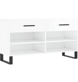 VidaXL Schoenenbank 102x35x55 cm bewerkt hout hoogglans wit