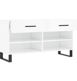 VidaXL Schoenenbank 102x35x55 cm bewerkt hout hoogglans wit