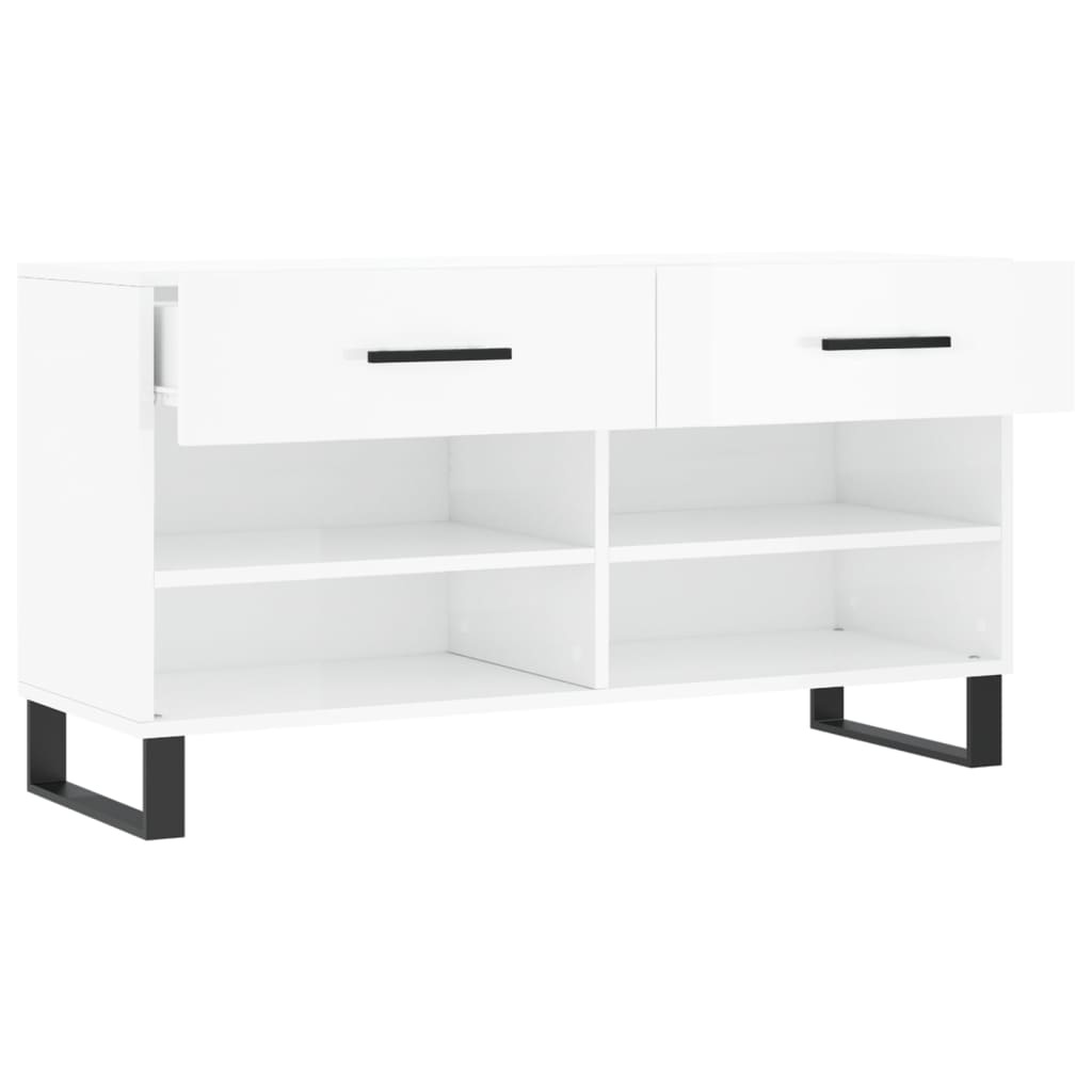 VidaXL Schoenenbank 102x35x55 cm bewerkt hout hoogglans wit