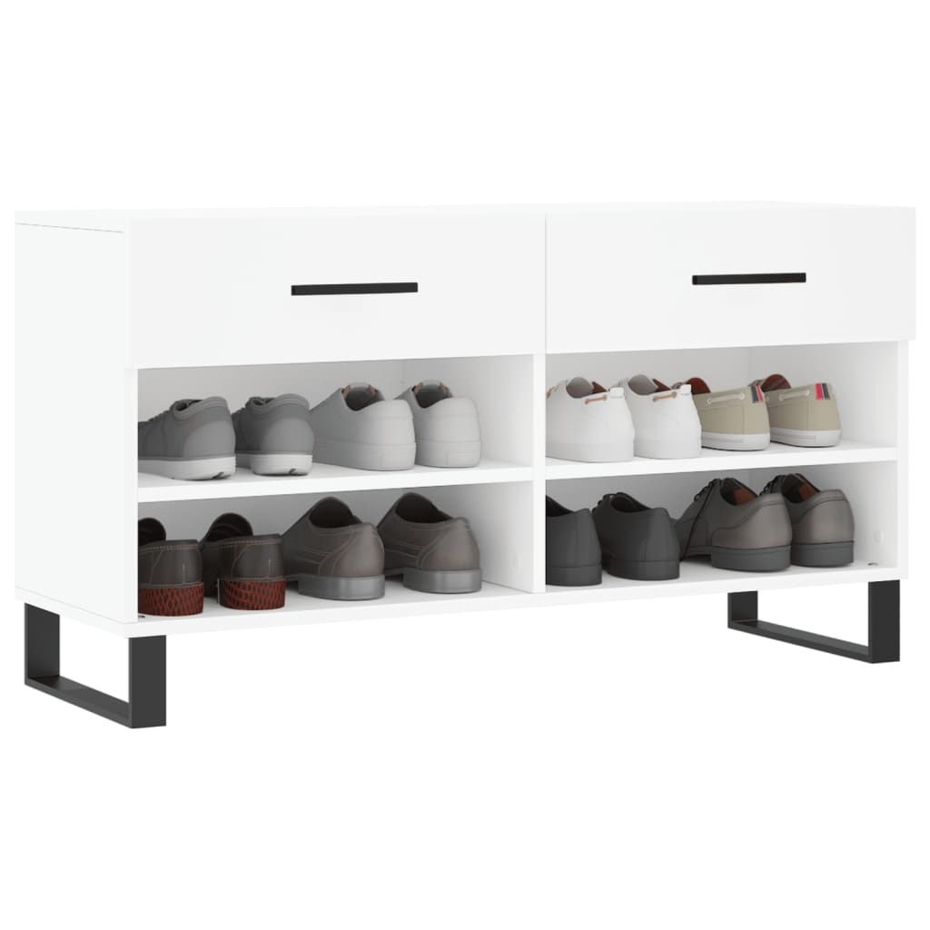 VidaXL Schoenenbank 102x35x55 cm bewerkt hout wit