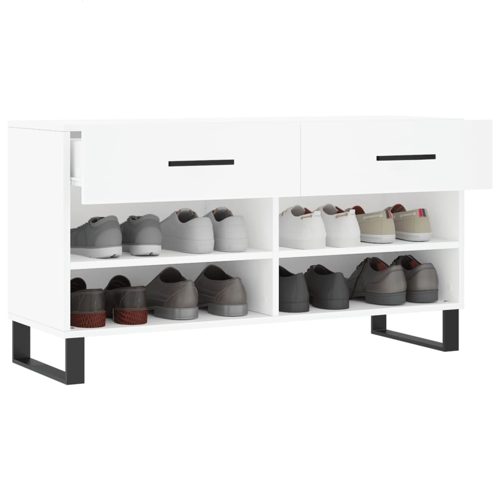 VidaXL Schoenenbank 102x35x55 cm bewerkt hout wit