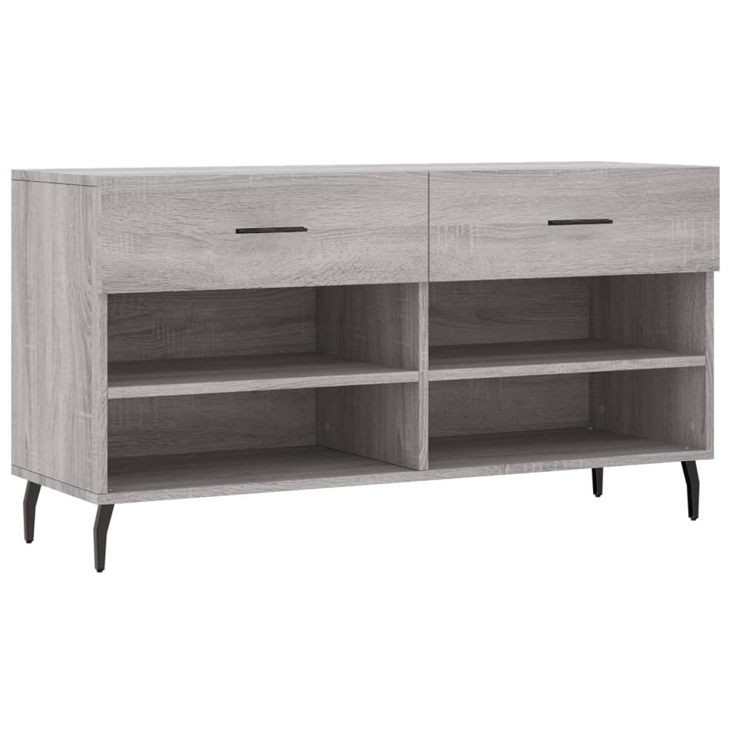 VidaXL Schoenenbank 102x35x55 cm bewerkt hout grijs sonoma eikenkleur