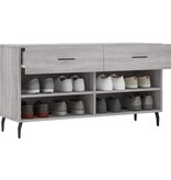 VidaXL Schoenenbank 102x35x55 cm bewerkt hout grijs sonoma eikenkleur