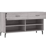 VidaXL Schoenenbank 102x35x55 cm bewerkt hout grijs sonoma eikenkleur