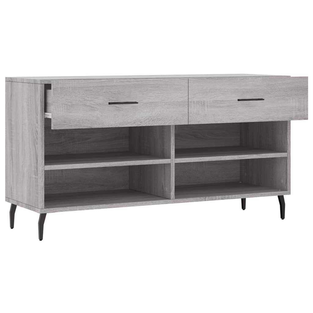 VidaXL Schoenenbank 102x35x55 cm bewerkt hout grijs sonoma eikenkleur