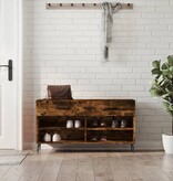 VidaXL Schoenenbank 102x35x55 cm bewerkt hout gerookt eikenkleurig