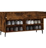 VidaXL Schoenenbank 102x35x55 cm bewerkt hout gerookt eikenkleurig