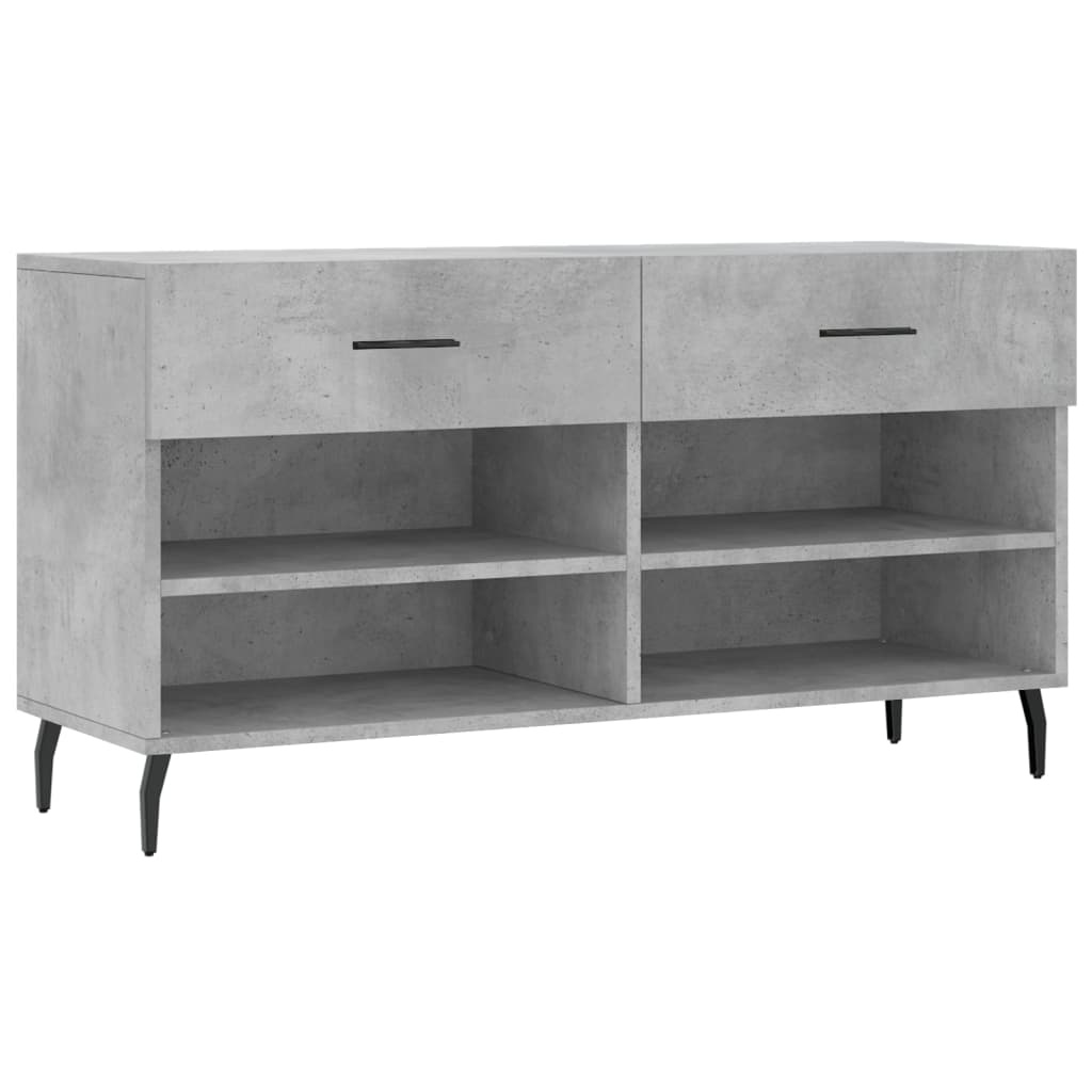 VidaXL Schoenenbank 102x35x55 cm bewerkt hout betongrijs