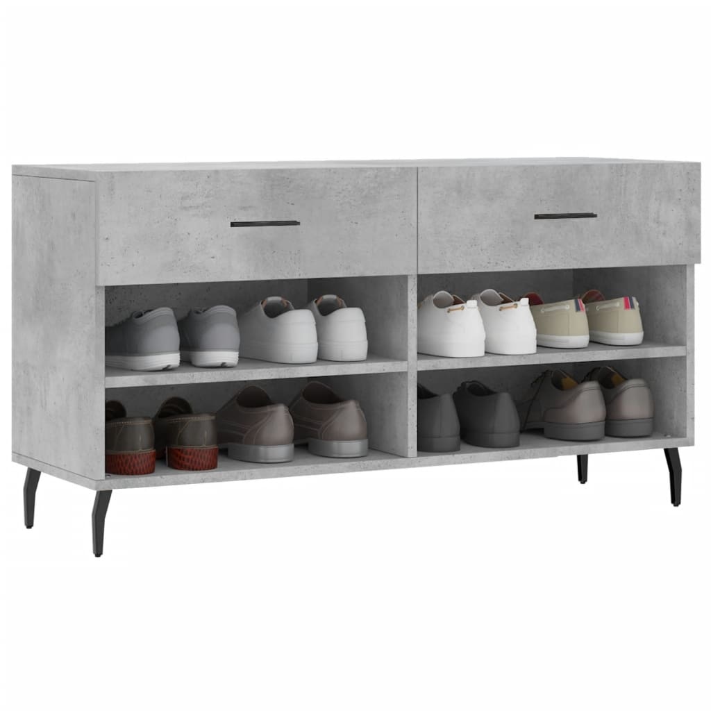 VidaXL Schoenenbank 102x35x55 cm bewerkt hout betongrijs