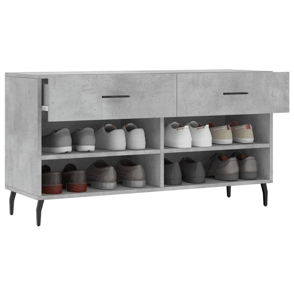 VidaXL Schoenenbank 102x35x55 cm bewerkt hout betongrijs