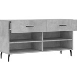 VidaXL Schoenenbank 102x35x55 cm bewerkt hout betongrijs