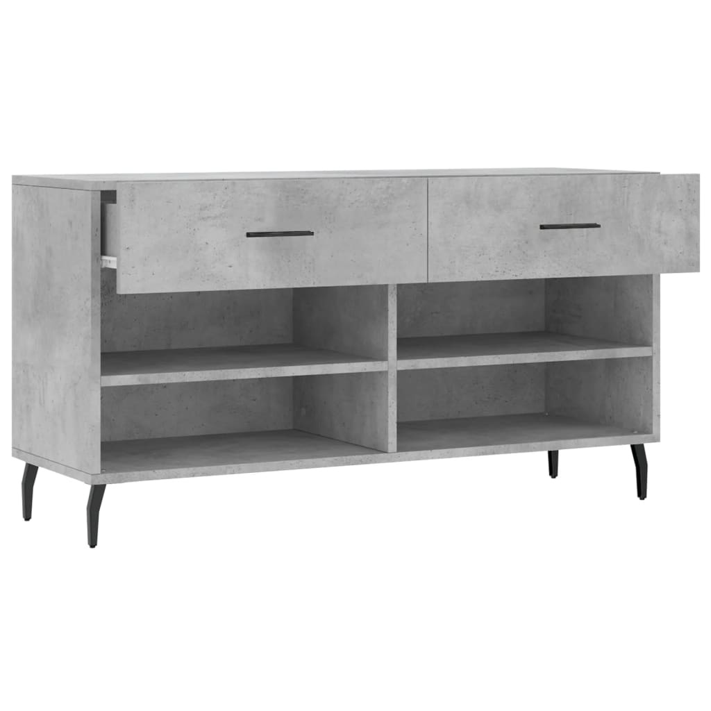 VidaXL Schoenenbank 102x35x55 cm bewerkt hout betongrijs