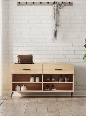 VidaXL Schoenenbank 102x35x55 cm bewerkt hout sonoma eikenkleurig