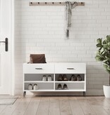 VidaXL Schoenenbank 102x35x55 cm bewerkt hout hoogglans wit