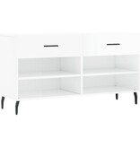 VidaXL Schoenenbank 102x35x55 cm bewerkt hout hoogglans wit