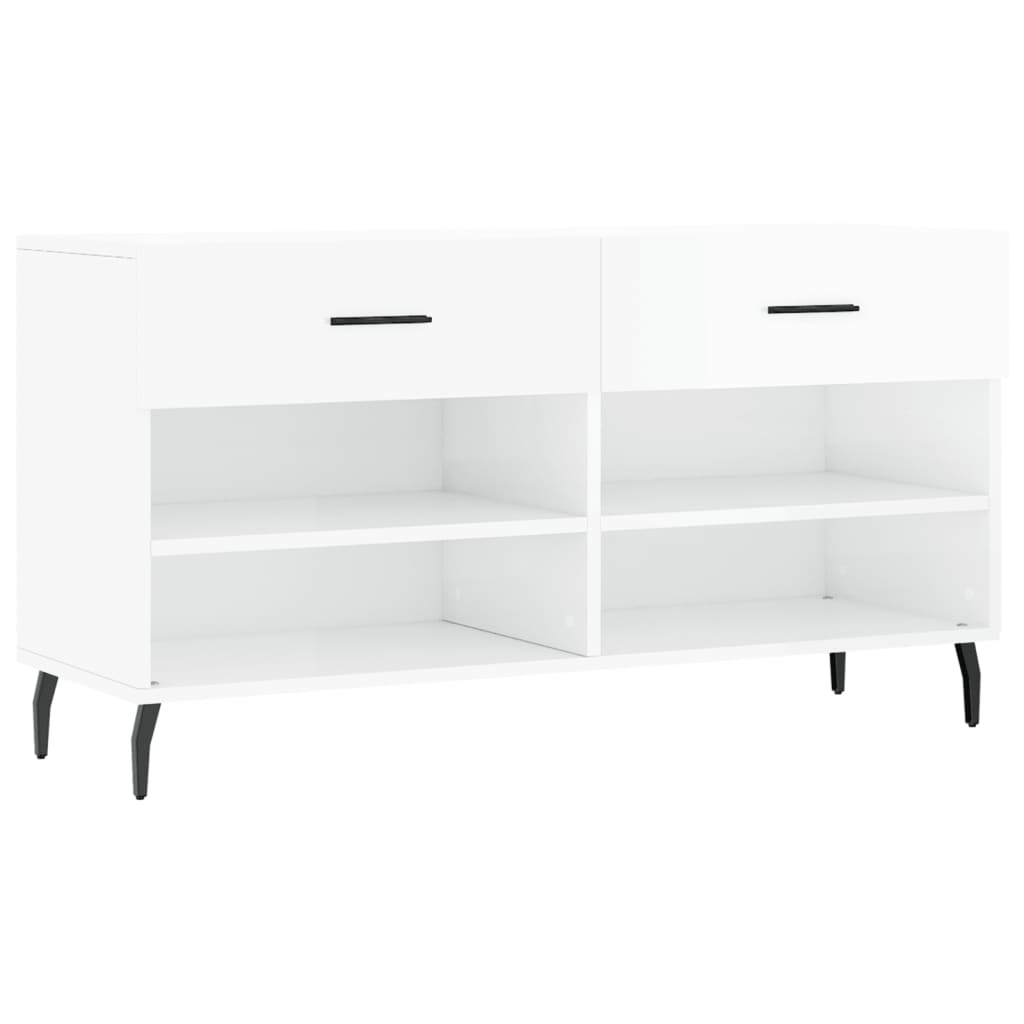 VidaXL Schoenenbank 102x35x55 cm bewerkt hout hoogglans wit