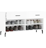 VidaXL Schoenenbank 102x35x55 cm bewerkt hout hoogglans wit