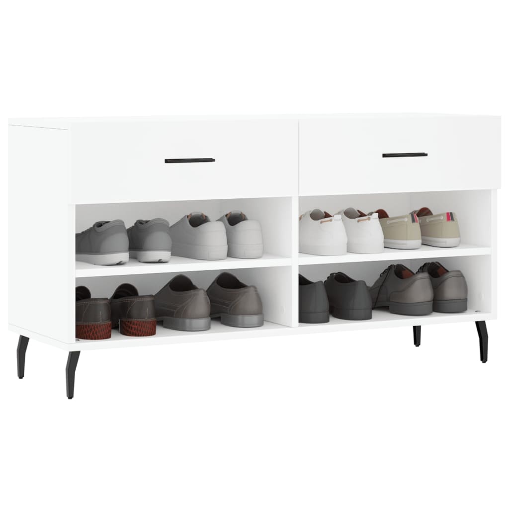 VidaXL Schoenenbank 102x35x55 cm bewerkt hout wit