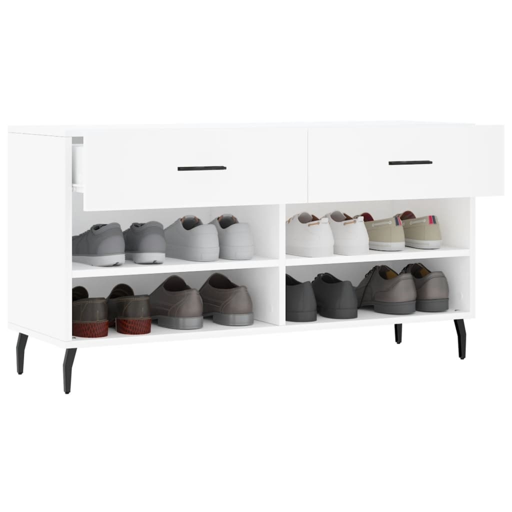 VidaXL Schoenenbank 102x35x55 cm bewerkt hout wit