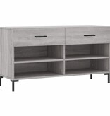 VidaXL Schoenenbank 102x35x55 cm bewerkt hout grijs sonoma eikenkleur