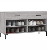 VidaXL Schoenenbank 102x35x55 cm bewerkt hout grijs sonoma eikenkleur