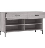VidaXL Schoenenbank 102x35x55 cm bewerkt hout grijs sonoma eikenkleur