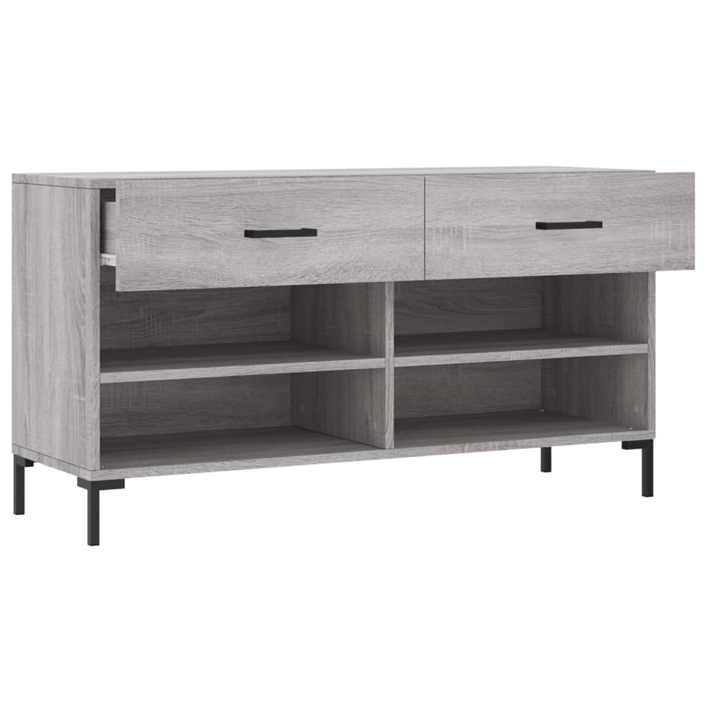 VidaXL Schoenenbank 102x35x55 cm bewerkt hout grijs sonoma eikenkleur