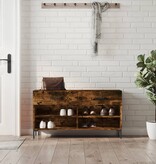 VidaXL Schoenenbank 102x35x55 cm bewerkt hout gerookt eikenkleurig