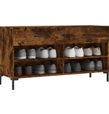 VidaXL Schoenenbank 102x35x55 cm bewerkt hout gerookt eikenkleurig