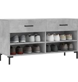 VidaXL Schoenenbank 102x35x55 cm bewerkt hout betongrijs