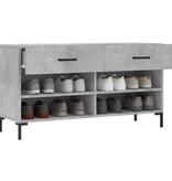 VidaXL Schoenenbank 102x35x55 cm bewerkt hout betongrijs