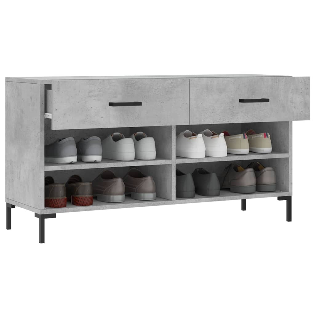 VidaXL Schoenenbank 102x35x55 cm bewerkt hout betongrijs