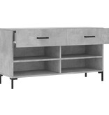 VidaXL Schoenenbank 102x35x55 cm bewerkt hout betongrijs