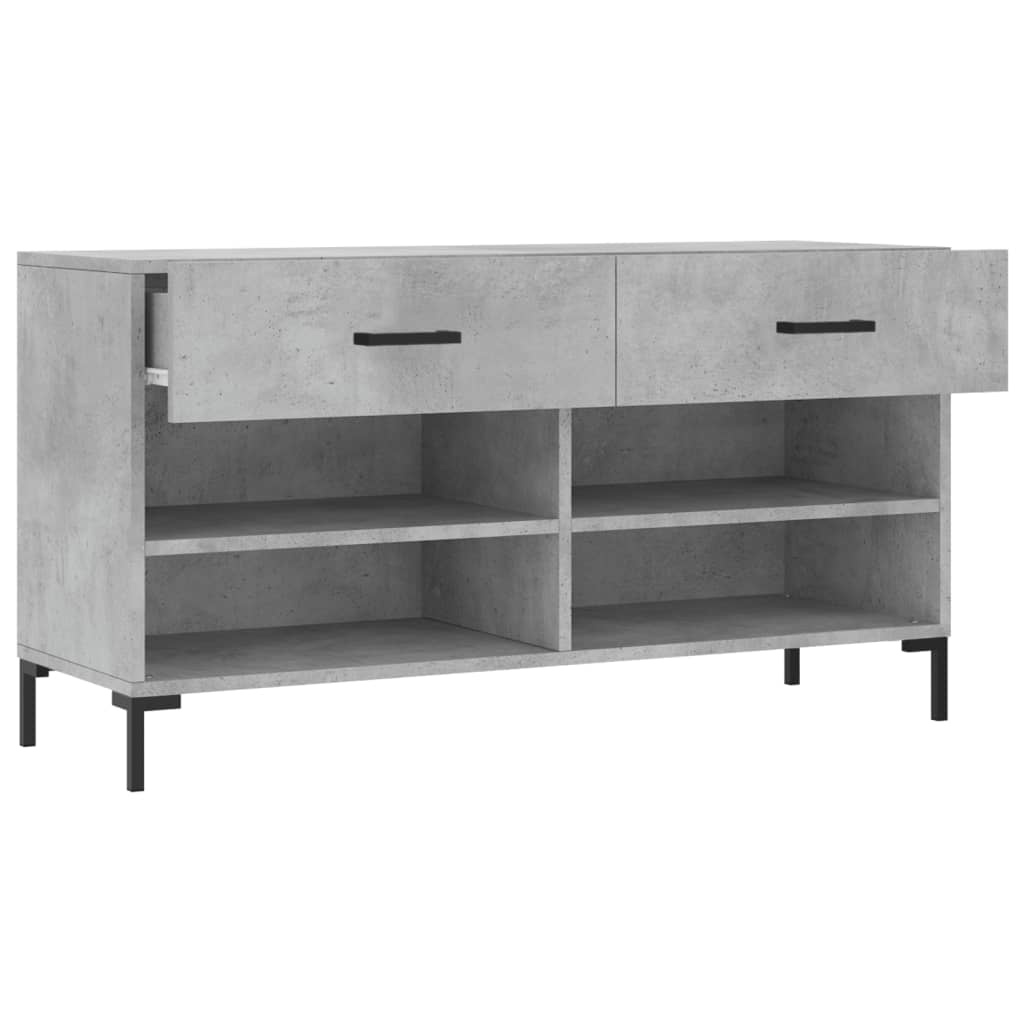 VidaXL Schoenenbank 102x35x55 cm bewerkt hout betongrijs