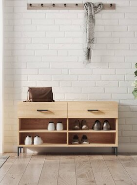 VidaXL Schoenenbank 102x35x55 cm bewerkt hout sonoma eikenkleurig