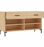 VidaXL Schoenenbank 102x35x55 cm bewerkt hout sonoma eikenkleurig