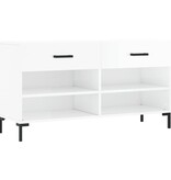 VidaXL Schoenenbank 102x35x55 cm bewerkt hout hoogglans wit